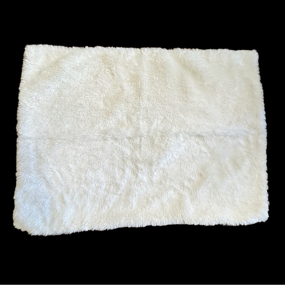 UGG Standard Pillow Sham Cover White Faux Fur Rectangle Solid Pillowcase